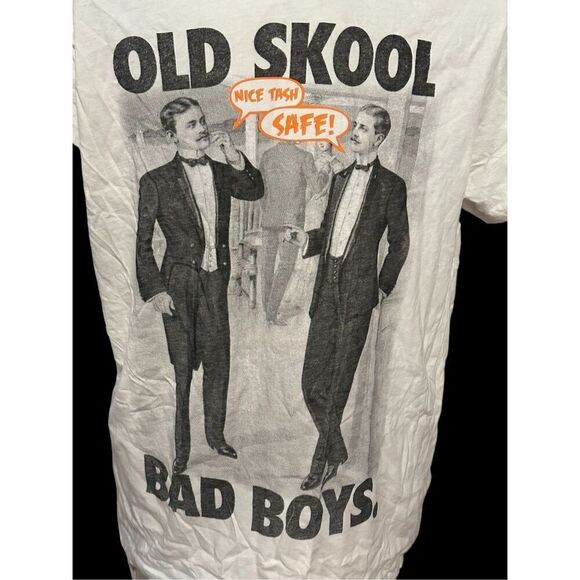 Nordstrom men Topman stretchy graphic old skool Bad boys t-shirt size Large Good - Picture 8 of 12